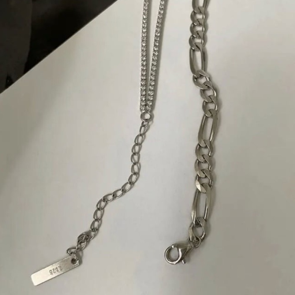 COPY - Sterling Silver Crystal Pave Chain Link Choker Necklace 

Brand New - Picture 5 of 6